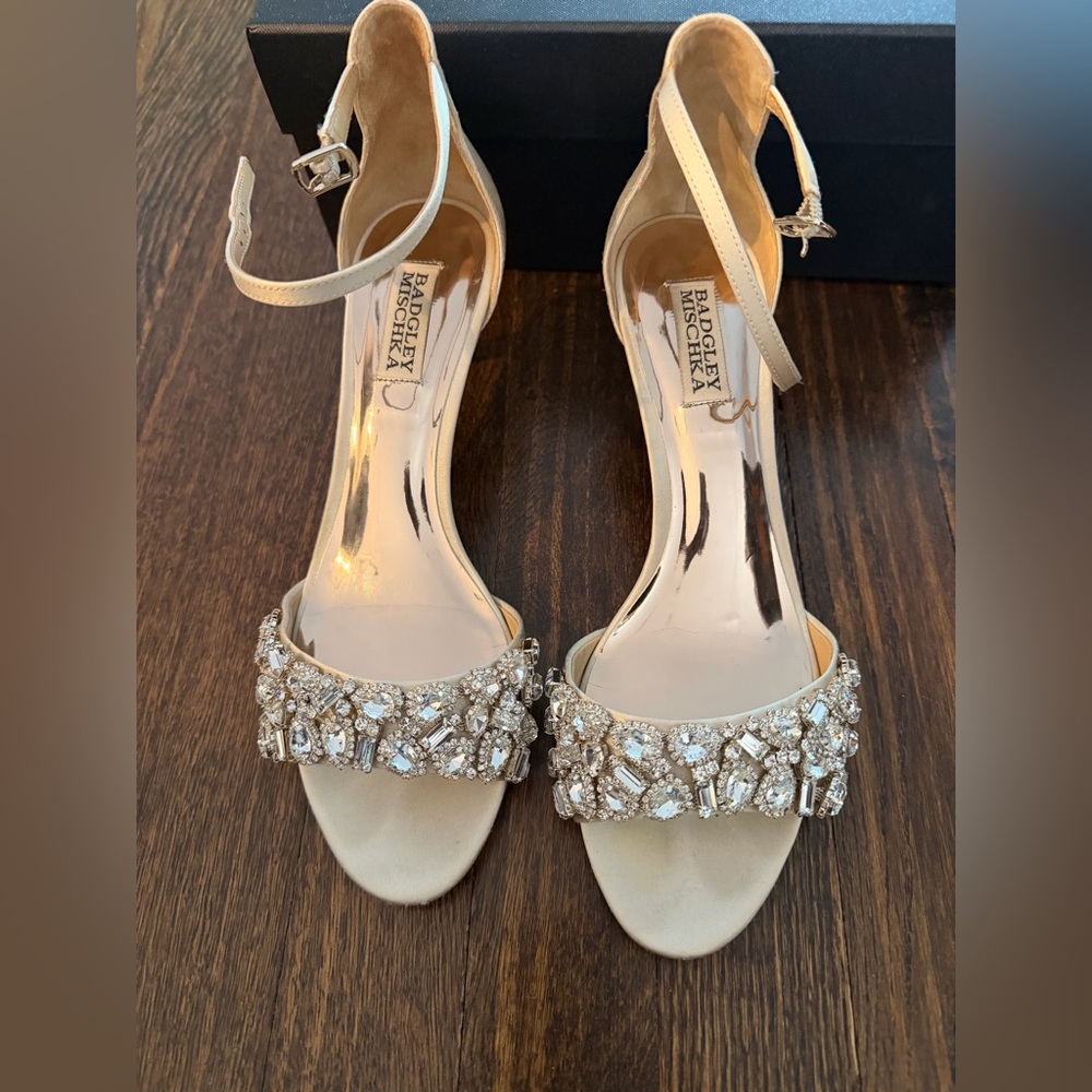 Badgley Mischka Ivory Embellished Heels